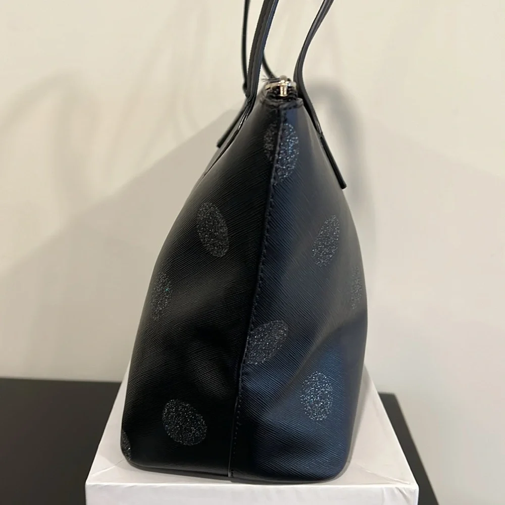 Kate Spade New York Haven Lane Glitter Dots Black Tote Bag